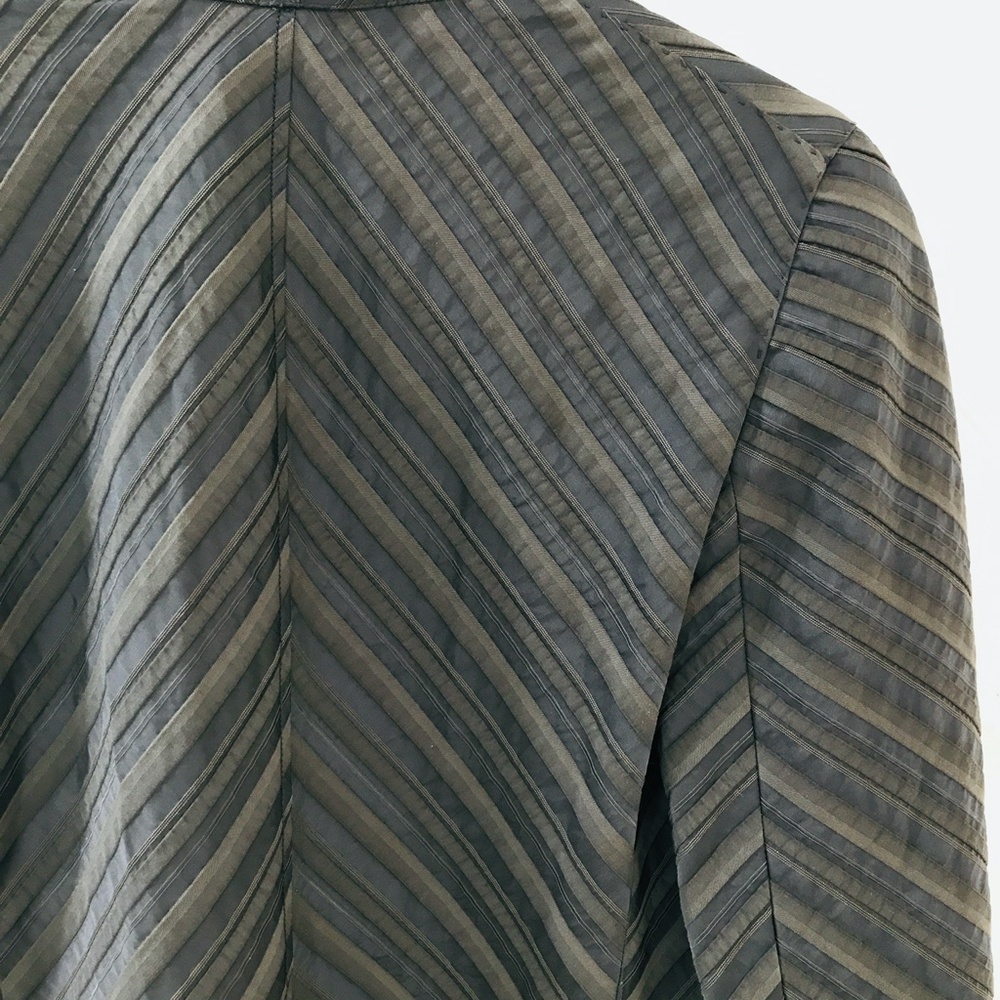 PIAZZA SEMPIONE {10} Jacket Blazer Gray Stripe Herringbone Cotton Blend - Picture 6 of 6